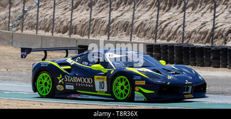 12. Mai 2019 Monterey CA, USA #10 Karl Williams von Broadway Ferrari auf Rahal Gerade während der Ferrari Challenge Rennen 2 P/P - morgens bei Weathertech Raceway Laguna Seca in Monterey CA Thurman James/CSM Stockfoto