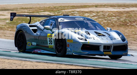 12. Mai 2019 Monterey CA, USA #36 Neil Gehani der Continental Autosports auf Rahal Gerade während der Ferrari Challenge Rennen 2 P/P - morgens bei Weathertech Raceway Laguna Seca in Monterey CA Thurman James/CSM Stockfoto