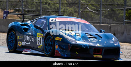 12. Mai 2019 Monterey CA, USA #64 Naveen Rao von Ferrari von San Diego auf Rahal Gerade während der Ferrari Challenge Rennen 2 P/P - morgens bei Weathertech Raceway Laguna Seca in Monterey CA Thurman James/CSM Stockfoto