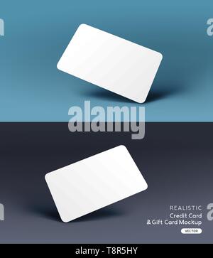 Einen realistischen Business Credit/Geschenkkarte Platzhalter mockup stationäre Layout mit Schatteneffekten. Vector Illustration Stock Vektor