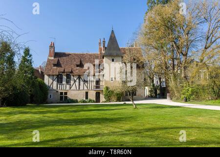 Frankreich, Indre et Loire, Loire Tal als Weltkulturerbe der UNESCO, Amboise, Schloss Clos Lucé, letzte Heimat von Leonardo da Vinci, Le Prieure Hostel Stockfoto