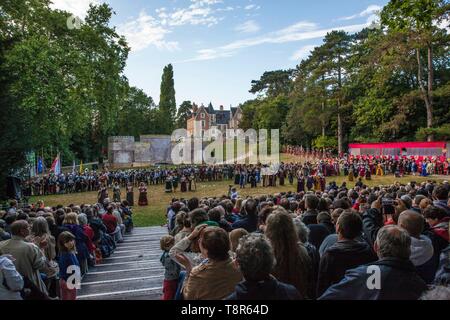 Frankreich, Indre et Loire, Loire Tal als Weltkulturerbe der UNESCO, Amboise, Chateau du Clos Luce, historische Rekonstruktion der Schlacht von marignan an Clos Luce Stockfoto