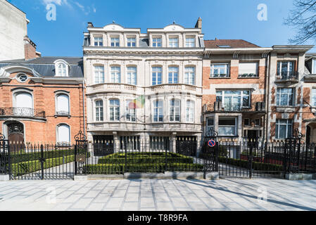 Ixelles, Brüssel/Belgien - 03 30 2019 - Fassade der Botschaft der Republique du Congo, Franklin Roosevelt Avenue Stockfoto