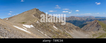 Steilen Berg - Panoramablick auf felsig und steil nach Süden und Osten Hängen des Torreys Peak (14,267 ft), von greys Peak Trail, Colorado, USA, gesehen. Stockfoto