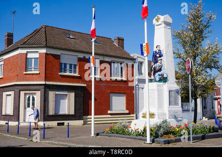 Kriegerdenkmal, Le Crotois, Bucht der Somme, Hauts-de-France, Frankreich Stockfoto