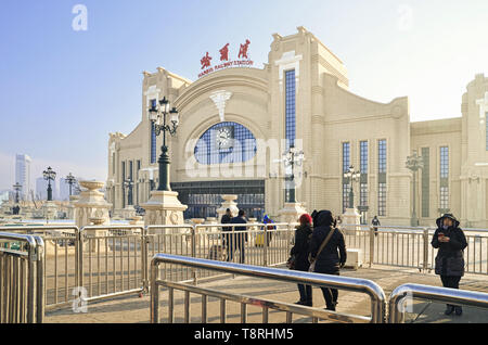 Harbin Railway Station Fassade Gebäude Stockfoto