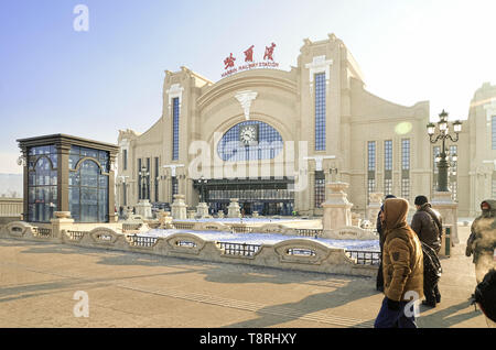 Harbin Railway Station Fassade Gebäude Stockfoto