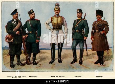 "Typen der Russischen Armee', 1919. Schöpfer: Richard Simkin. Stockfoto