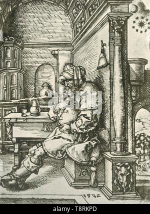 "Jakob Meditieren auf Josephs Träume", 1532, (1908). Schöpfer: Heinrich Aldegrever. Stockfoto