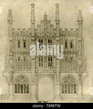 Architektonische Zeichnung: Östlich vor, 1833-1834, (1906). Schöpfer: AWN Pugin. Stockfoto