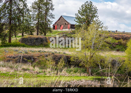 Alte Scheune in Fishtrap Recreation Area Stockfoto