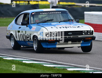 Stuart Caie, Gregor Marshall, Ford Capri III 3 Liter S, Gerry Marshall Trophäe, Gruppe 1 Limousine, 1970 bis 1982, 77 Mitglieder treffen, Goodwood, West Stockfoto