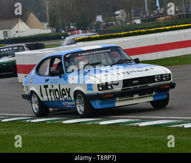 Stuart Caie, Gregor Marshall, Ford Capri III 3 Liter S, Gerry Marshall Trophäe, Gruppe 1 Limousine, 1970 bis 1982, 77 Mitglieder treffen, Goodwood, West Stockfoto