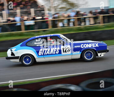 Ric Holz, Nicolas Minassian, Ford Capri III 3 Liter S, Gerry Marshall Trophäe, Gruppe 1 Limousine, 1970 bis 1982, 77 Mitglieder treffen, Goodwood, West Stockfoto