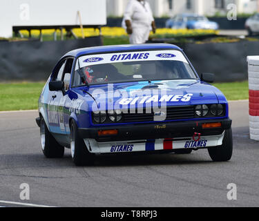 Ric Holz, Nicolas Minassian, Ford Capri III 3 Liter S, Gerry Marshall Trophäe, Gruppe 1 Limousine, 1970 bis 1982, 77 Mitglieder treffen, Goodwood, West Stockfoto