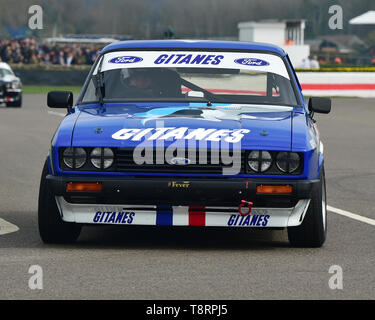 Ric Holz, Nicolas Minassian, Ford Capri III 3 Liter S, Gerry Marshall Trophäe, Gruppe 1 Limousine, 1970 bis 1982, 77 Mitglieder treffen, Goodwood, West Stockfoto