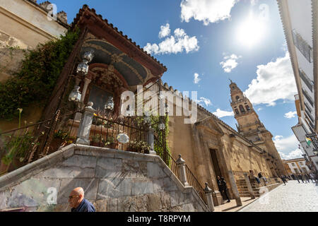 Nordfassade mit Retablo de la Virgen de Faroles, Moschee - die Kathedrale von Córdoba, Mezquita Cordoba, Andalusien, Spanien Stockfoto