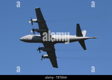 3298 'Viking', eine Lockheed P-3C Orion von der Royal Norwegian Air Force betrieben, bei Prestwick Flughafen während der Übung gemeinsame Krieger 19-1. Stockfoto