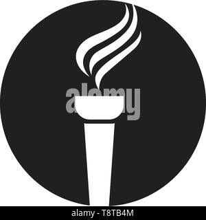 Erste T für Fackel Logo Design Inspiration Stock Vektor