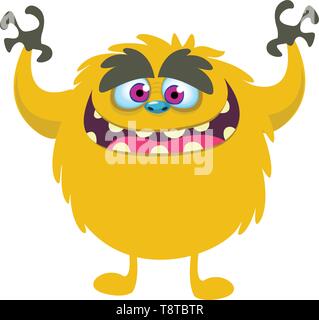 Happy Cartoon Monster. Vektor Halloween Abbildung Stock Vektor