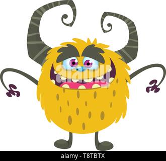 Happy Cartoon Monster. Vektor Halloween Abbildung Stock Vektor