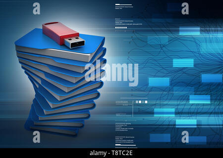 Usb-oben auf Datei Ordner Stockfoto