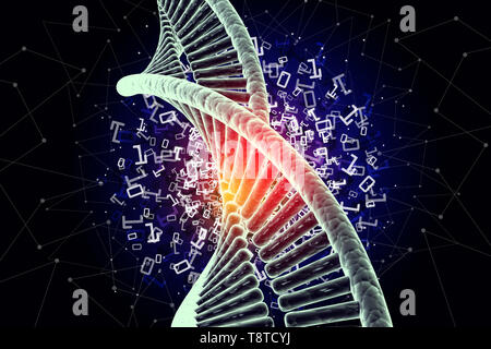 Modell der twisted Chrom DNA-Kette Stockfoto