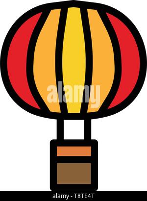 Heißluftballon fliegen Sommer Vektor logo Icon oder Illustration. Editierbare strich und Farbe. Perfekt für Muster und Design Grafik. Stock Vektor