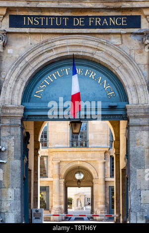 Institut de France Eingang - Paris, Frankreich Stockfoto