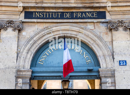 Institut de France Eingang - Paris, Frankreich Stockfoto