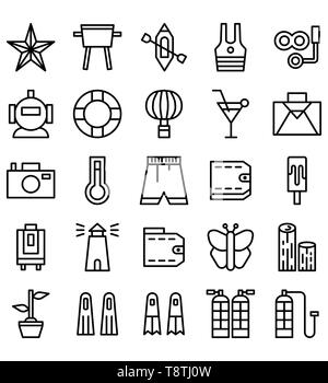 Sommer schwarz Vektor logo Icon oder Illustration. Editierbare strich und Farbe. Perfekt für Muster und Design Grafik. Stockfoto