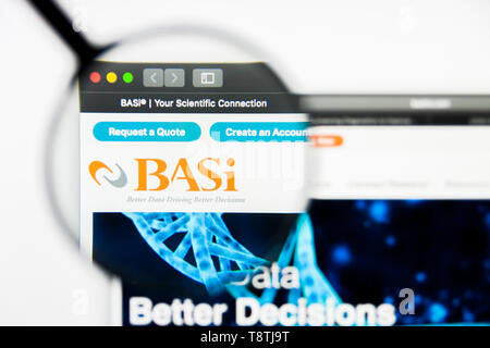 Richmond, Virginia, USA - 9. Mai 2019: Illustrative Editorial von BASI Homepage. BASI-Logo auf dem Bildschirm sichtbar. Stockfoto