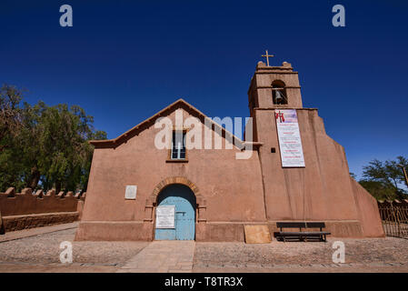 Die adobe Kirche von San Pedro de Atacama, Chile Stockfoto