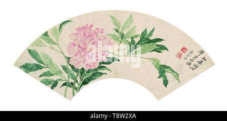 Qing Shouping Shouping Berglandschaft Blume Ventilator 8 Blatt Stockfoto