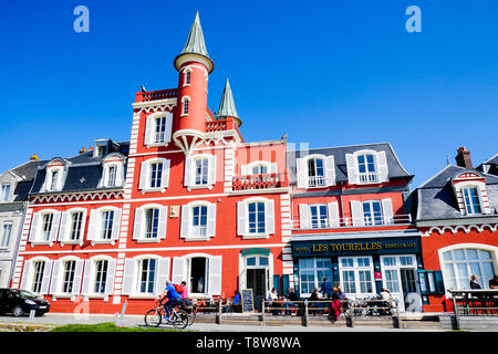 Les Tourelles, renommierte Hotel - Restaurant Le Crotois, Bucht der Somme, Hauts-de-France, Frankreich Stockfoto