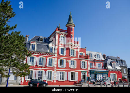 Les Tourelles, renommierte Hotel - Restaurant Le Crotois, Bucht der Somme, Hauts-de-France, Frankreich Stockfoto