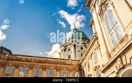 Schloss Buda in Budapest, Ungarn von hinten Stockfoto