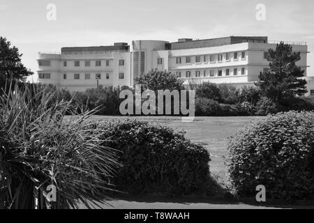 Art Deco, Meisterwerk, Morecambe, Morecambe Bay, Lancashire, Coastal Retreat, Design, Geschichte, Architektur, Eric Gill, Oliver Hill, Kunstwerk. Stockfoto