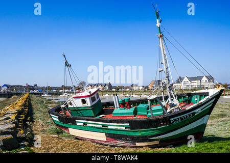 Angeln Schiffswrack, Le Crotois, Bucht der Somme, Hauts-de-France, Frankreich Stockfoto