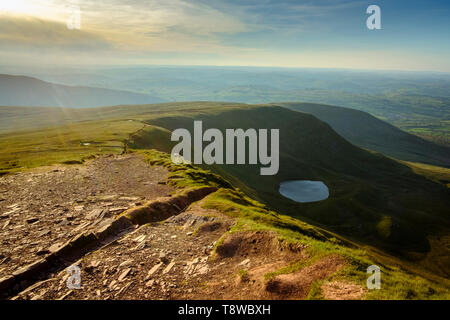 Eine Ansicht von Powys aus Mais Du Berg, Brecon, Powys, Wales UK. Stockfoto