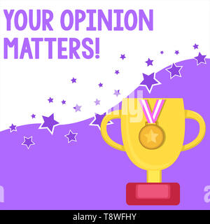 Text Zeichen anzeigen Ihre Meinung zählt. Business Foto Text zeigen Sie nicht mit etwas, was gerade gesagt wurde, Stockfoto