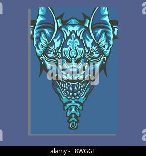 Vector Illustration. Mecha heilige Geometrie. Für t-shirt, Poster, Aufkleber. Linienstil an. - Vektor Stock Vektor