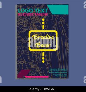 Vector Illustration. Mecha heilige Geometrie. Für t-shirt, Poster, Aufkleber. Linienstil an. - Vektor Stock Vektor