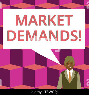 Text Zeichen anzeigen Markt Deanalysisds. Business Foto text Sammeln von Fakten über Situationen, die Marktplatz Geschäftsmann lächelnd und im Gespräch mit beeinflussen Stockfoto