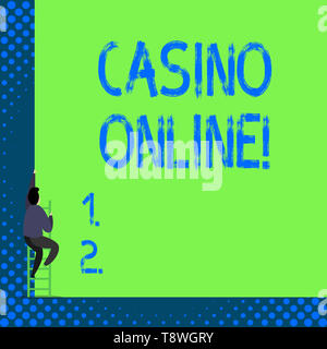 Handschrift text Casino Online. Konzeptionelle foto Spieler spielen können und auf Casino Spiele Online wette Stockfoto