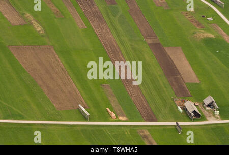 Luftbild der kleinen Farm Stockfoto