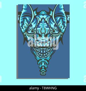 Vector Illustration. Mecha heilige Geometrie. Für t-shirt, Poster, Aufkleber. Linienstil an. - Vektor Stock Vektor