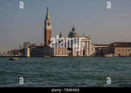 Die Kirche von San Giorgio di Maggiore, über den Canal Grande gesehen, Canal Grande Stockfoto