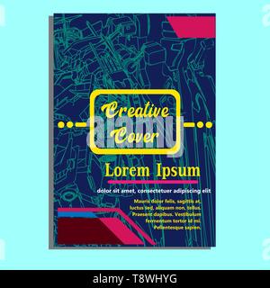 Vector Illustration. Mecha heilige Geometrie. Für t-shirt, Poster, Aufkleber. Linienstil an. - Vektor Stock Vektor