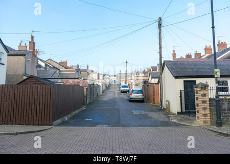 Reihenhäuser, South Wales Street scene Stockfoto